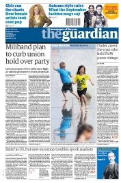 The Guardian () Newspaper Front Page for 3 August 2011