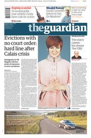 The Guardian () Newspaper Front Page for 3 August 2015