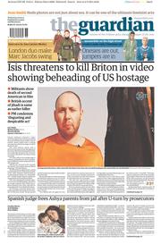 The Guardian () Newspaper Front Page for 3 September 2014
