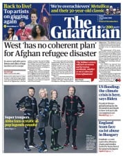 The Guardian () Newspaper Front Page for 3 September 2021