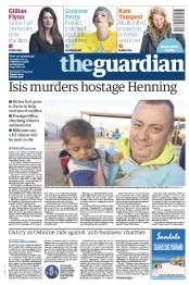 The Guardian () Newspaper Front Page for 4 October 2014