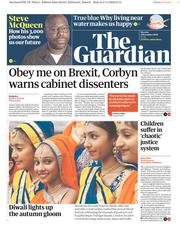 The Guardian () Newspaper Front Page for 4 November 2019