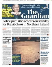 The Guardian () Newspaper Front Page for 4 January 2019