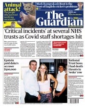 The Guardian () Newspaper Front Page for 4 January 2022