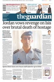 The Guardian () Newspaper Front Page for 4 February 2015