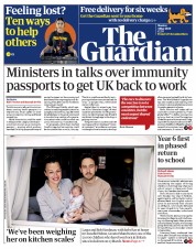 The Guardian () Newspaper Front Page for 4 May 2020