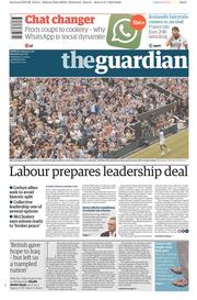 The Guardian () Newspaper Front Page for 4 July 2016