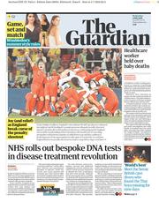 The Guardian () Newspaper Front Page for 4 July 2018