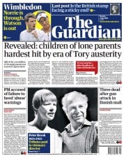 The Guardian () Newspaper Front Page for 4 July 2022