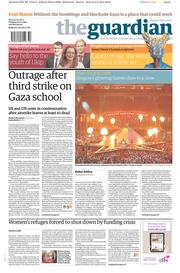 The Guardian () Newspaper Front Page for 4 August 2014