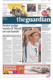 The Guardian () Newspaper Front Page for 4 August 2017