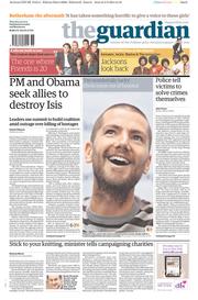 The Guardian () Newspaper Front Page for 4 September 2014