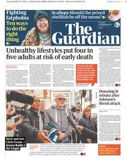 The Guardian () Newspaper Front Page for 4 September 2018