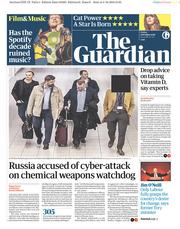 The Guardian () Newspaper Front Page for 5 October 2018