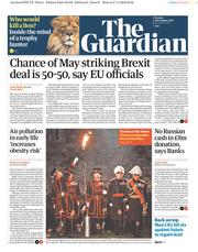 The Guardian () Newspaper Front Page for 5 November 2018