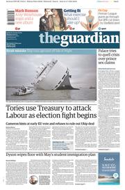 The Guardian () Newspaper Front Page for 5 January 2015