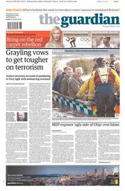 The Guardian () Newspaper Front Page for 5 February 2014