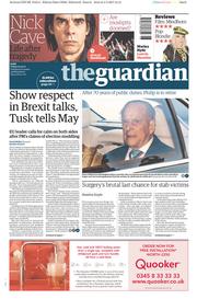 The Guardian () Newspaper Front Page for 5 May 2017