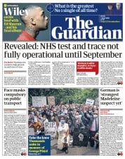 The Guardian () Newspaper Front Page for 5 June 2020