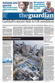 The Guardian () Newspaper Front Page for 5 September 2011
