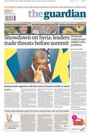 The Guardian () Newspaper Front Page for 5 September 2013