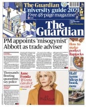 The Guardian () Newspaper Front Page for 5 September 2020