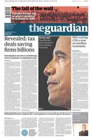 The Guardian () Newspaper Front Page for 6 November 2014