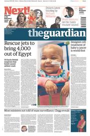The Guardian () Newspaper Front Page for 6 November 2015