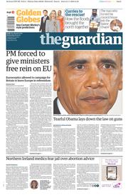 The Guardian () Newspaper Front Page for 6 January 2016