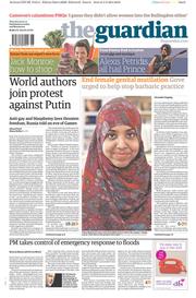 The Guardian () Newspaper Front Page for 6 February 2014