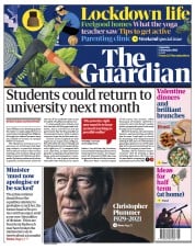 The Guardian () Newspaper Front Page for 6 February 2021