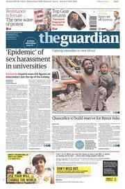 The Guardian () Newspaper Front Page for 6 March 2017