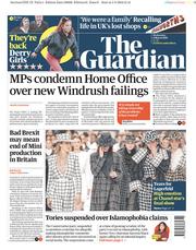 The Guardian () Newspaper Front Page for 6 March 2019