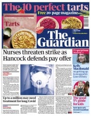 The Guardian () Newspaper Front Page for 6 March 2021