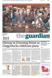 The Guardian () Newspaper Front Page for 6 June 2013
