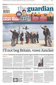 The Guardian () Newspaper Front Page for 6 June 2014