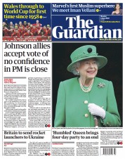 The Guardian () Newspaper Front Page for 6 June 2022