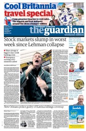 The Guardian () Newspaper Front Page for 6 August 2011