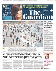 The Guardian () Newspaper Front Page for 6 August 2018