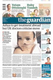 The Guardian () Newspaper Front Page for 6 September 2014
