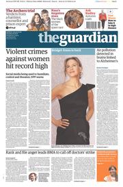 The Guardian () Newspaper Front Page for 6 September 2016