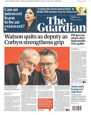 The Guardian () Newspaper Front Page for 7 November 2019