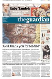 The Guardian () Newspaper Front Page for 7 December 2013