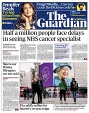 The Guardian () Newspaper Front Page for 7 February 2022