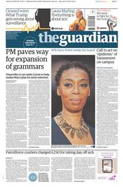 The Guardian () Newspaper Front Page for 7 March 2017
