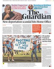 The Guardian () Newspaper Front Page for 7 May 2018