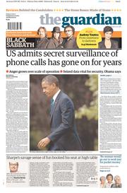 The Guardian () Newspaper Front Page for 7 June 2013