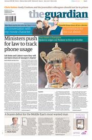 The Guardian () Newspaper Front Page for 7 July 2014