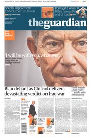 The Guardian () Newspaper Front Page for 7 July 2016