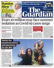 The Guardian () Newspaper Front Page for 7 July 2021
